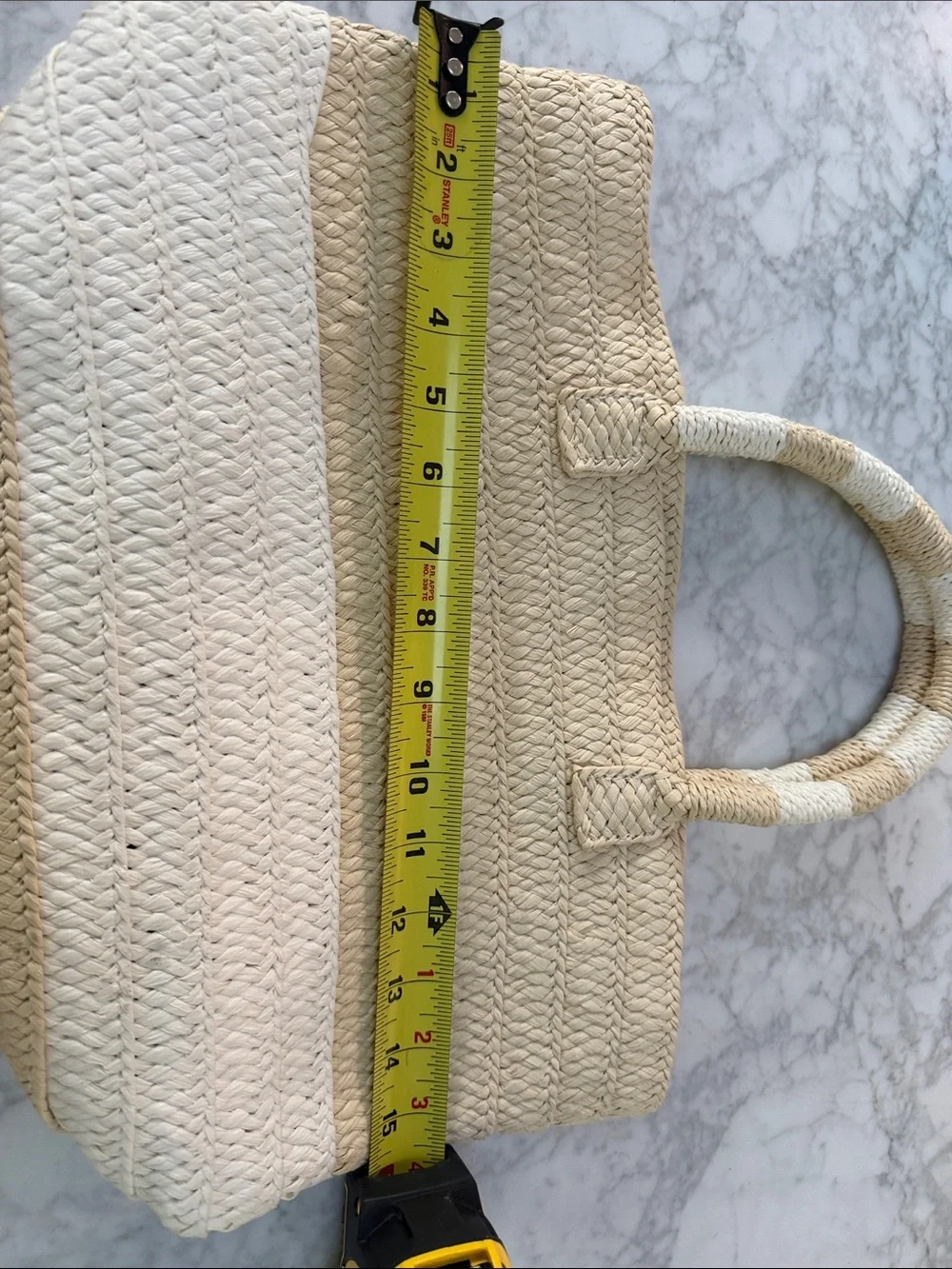 Altru Bone & Ivory Straw Tote.   NWOT